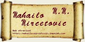 Mahailo Mirčetović vizit kartica